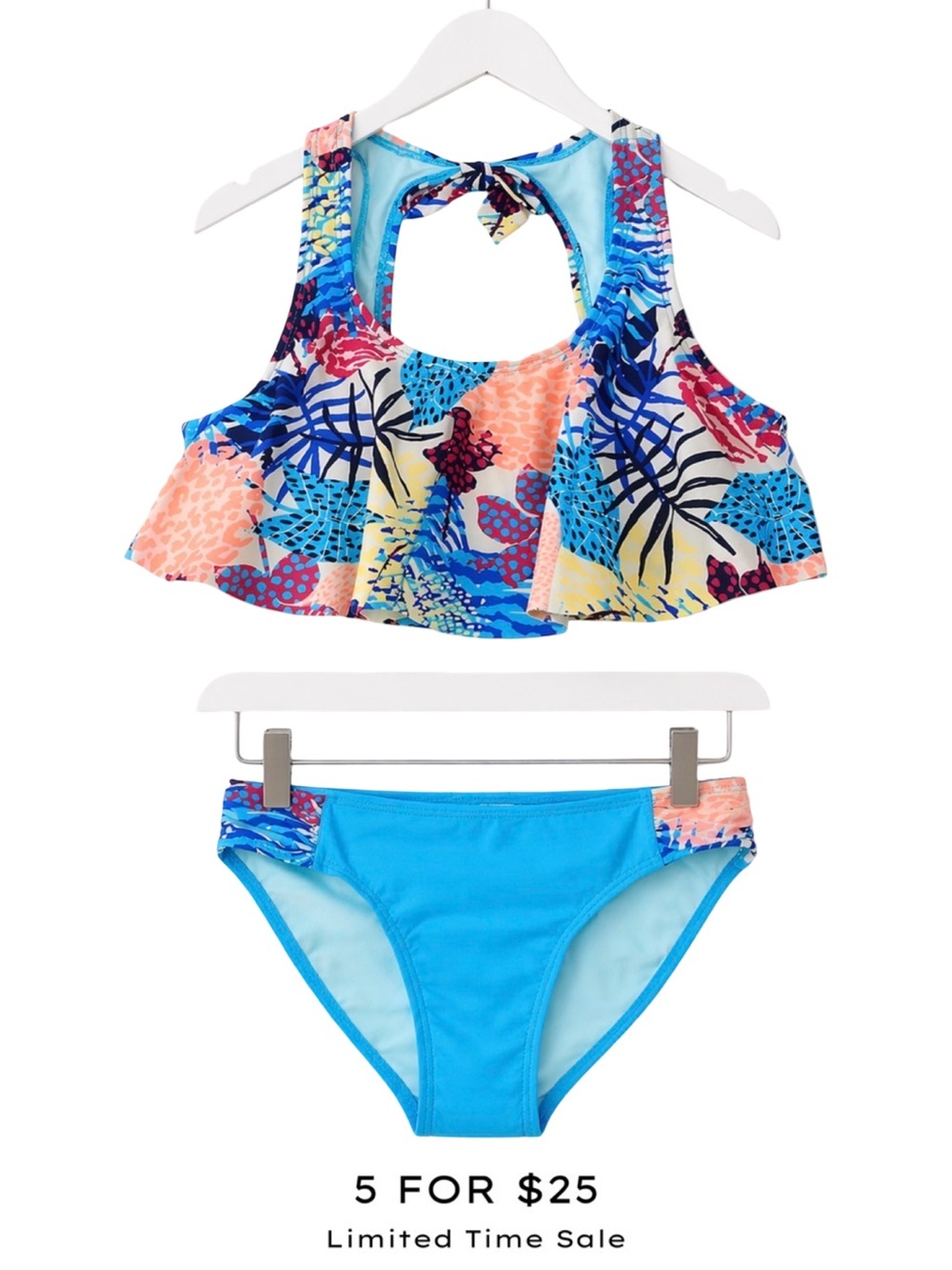 Wonder Nation Girls Bikini 2-Piece Size 7/8 Medium Swim Bathing Suit